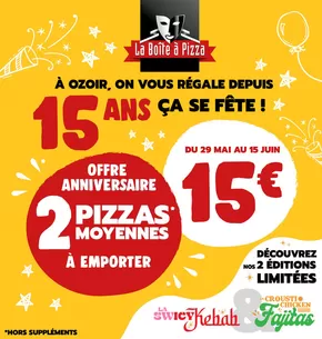 Catalogue La Boîte à Pizza | OFFRE ANNIVERSAIRE | 29/05/2025 - 15/06/2025