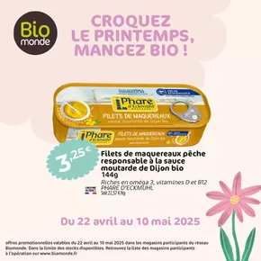 Promos de Magasins Bio à Loriol-sur-Drôme | CROQUEZ LE PRINTEMPS, MANGEZ BIO! sur Biomonde | 22/04/2025 - 10/05/2025