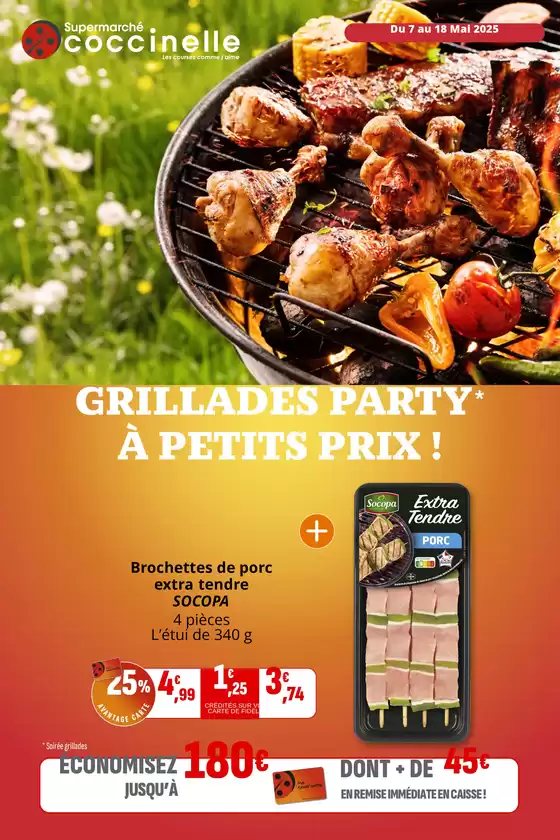 Catalogue Coccinelle Supermarché | GRILLADES PARTY À PETITS PRIX ! | 07/05/2025 - 18/05/2025