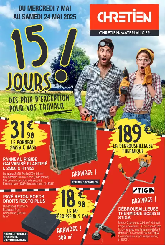Catalogue Chretien Matériaux à Arras | 15 JOURS DE PRIX D'EXCEPTION POUR VOS TRAVAUX ! | 07/05/2025 - 24/05/2025