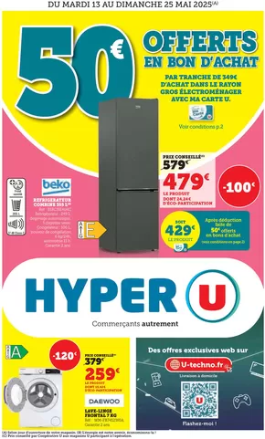 Promos de Multimédia et Electroménager à Pont-Audemer | Catalogue Hyper U sur Hyper U | 13/05/2025 - 25/05/2025