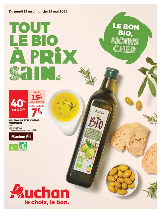 Catalogue Auchan Hypermarché | Tout le bio à prix sain | 13/05/2025 - 25/05/2025
