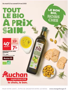 Promos de Supermarchés à Bourg-Lastic | Le bon bio, moins cher sur Auchan Supermarché | 13/05/2025 - 24/05/2025