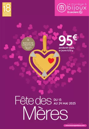 Promos de Bijouteries à Geispolsheim | FETE DES MERES sur E.Leclerc Le Manège à Bijoux | 13/05/2025 - 24/05/2025