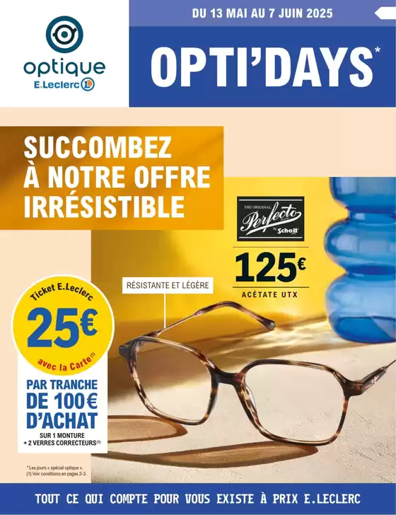 Catalogue E.Leclerc Optique à Colombes | Optidays Ete | 13/05/2025 - 07/06/2025