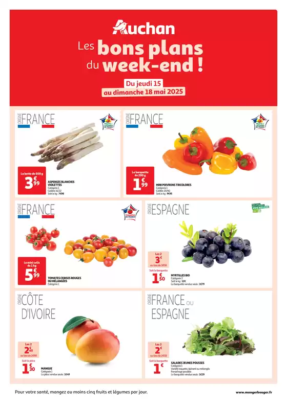 Catalogue Auchan Hypermarché à Aubière | Les bon plans du week-end dans votre hyper ! | 15/05/2025 - 18/05/2025