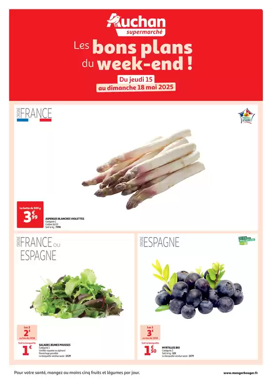 Catalogue Auchan Supermarché à Bordeaux | Les bons plans du week-end dans votre super ! | 15/05/2025 - 18/05/2025