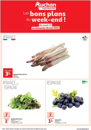 Promos de Supermarchés à Bourg-Lastic | Les bons plans du week-end dans votre super ! sur Auchan Supermarché | 15/05/2025 - 18/05/2025