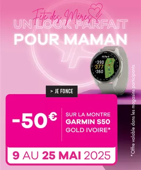 Promos de Sport à Boulogne-Billancourt | GARMIN - MONTRE GPS APPROACH S50 sur Golf Plus | 12/05/2025 - 25/05/2025