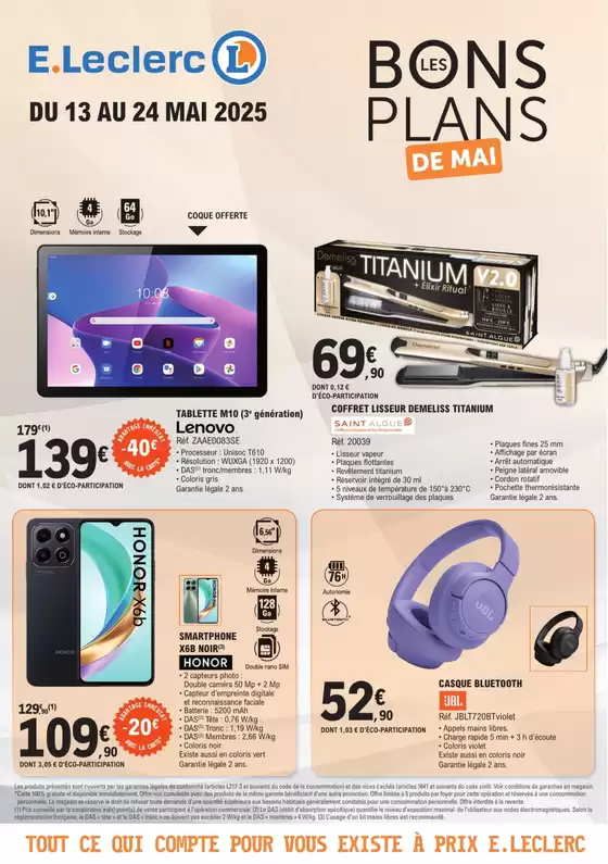 Catalogue E.Leclerc à Hazebrouck | BONS PLANS MAI- Fête des Mères | 13/05/2025 - 24/05/2025