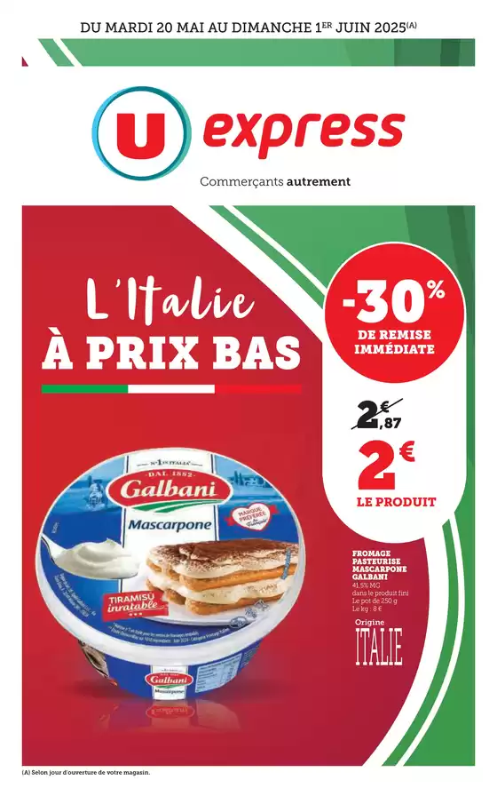 Catalogue U Express à Biarritz | Spécial Italie | 20/05/2025 - 01/06/2025
