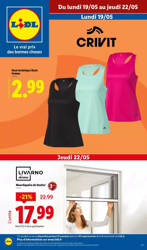 Catalogue Lidl à Savonnières-devant-Bar | Equipez-vous pour faire du sport chez Lidl : qualité, confort et style à petits prix | 19/05/2025 - 22/05/2025
