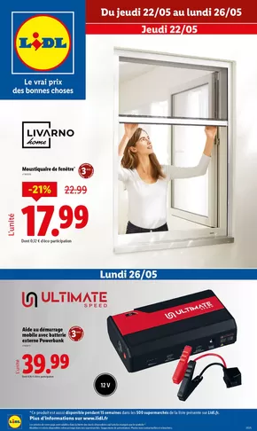 Catalogue Lidl à Trévoux | Moustiquaires, bien-être, sport, jeux pour enfant… Profitez des ventes Lidl ! | 22/05/2025 - 26/05/2025