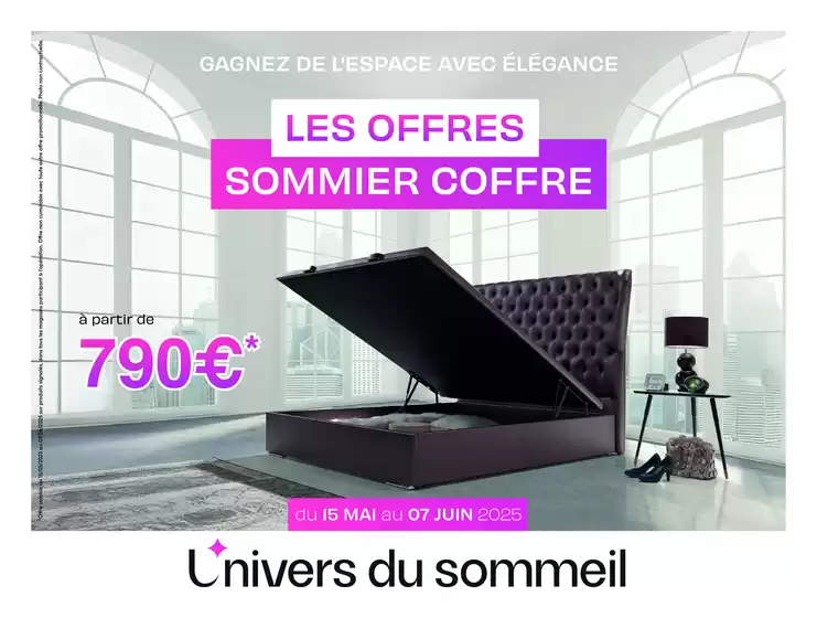 Catalogue L'univers du sommeil à Herblay | Les offres sommiers Coffre | 15/05/2025 - 07/06/2025