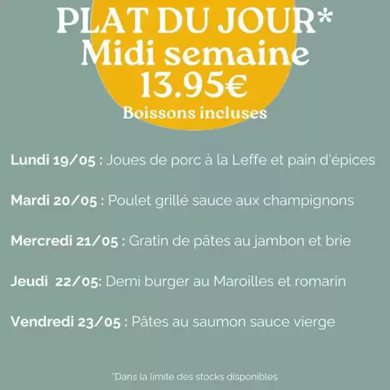 Catalogue Crocodile à Faches-Thumesnil | Plat Du Jour | 19/05/2025 - 23/05/2025