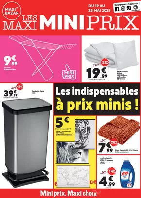 Promos de Bazar et Déstockage à Ivry-sur-Seine | Catalogue "Les Maxi Mini Prix" sur Maxi Bazar | 19/05/2025 - 25/05/2025