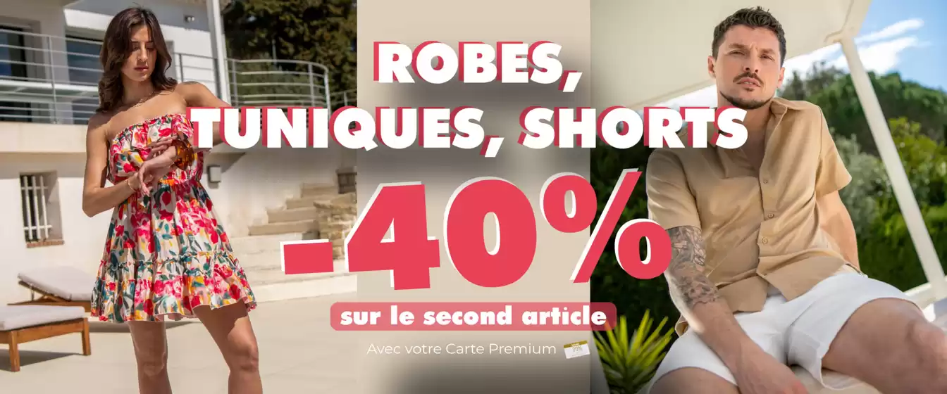 Robes, tuniques, shorts jusqu'à -40%
