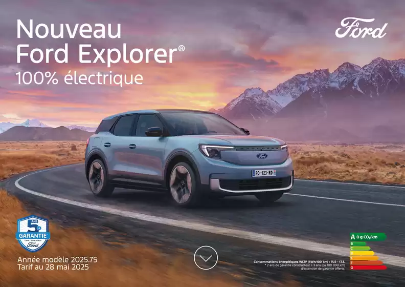 Ford Nouveau Explorer 100% Électrique