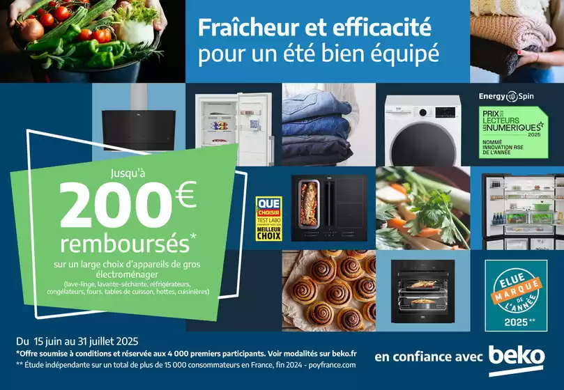 Beko vous rembourse jusqu'à 200€