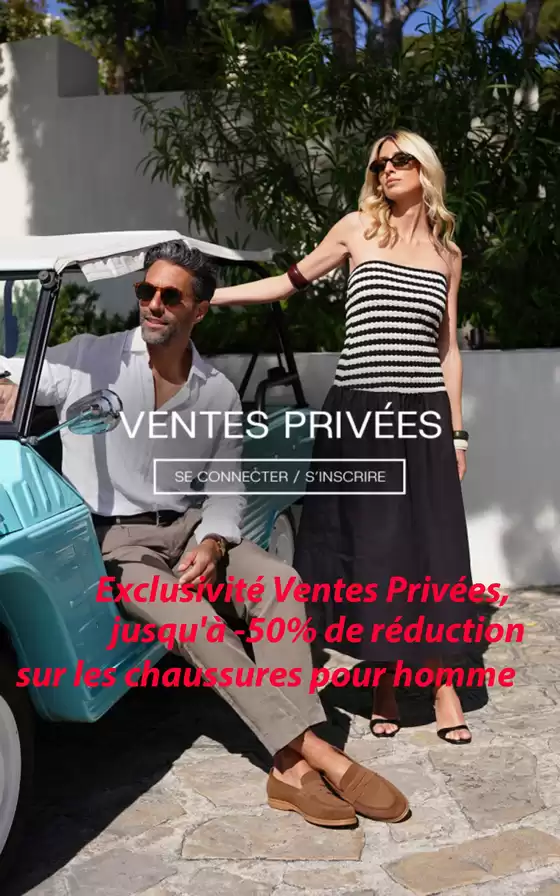Exclusivité Ventes Privées, jusqu'à -50% de réduction sur les chaussures pour homme.