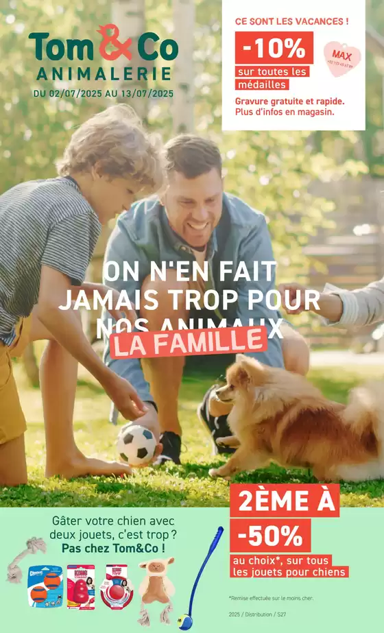 2ÈME à -50% au choix, sur tous les jouets pour chiens
