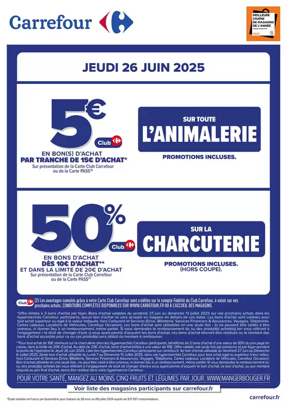 UNIQUEMENT CE JEUDI 26 JUIN DANS VOTRE MAGASIN