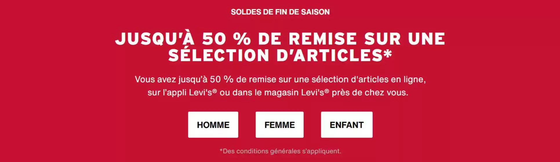 usqu’à 50 % de remise sur une sélection d’articles