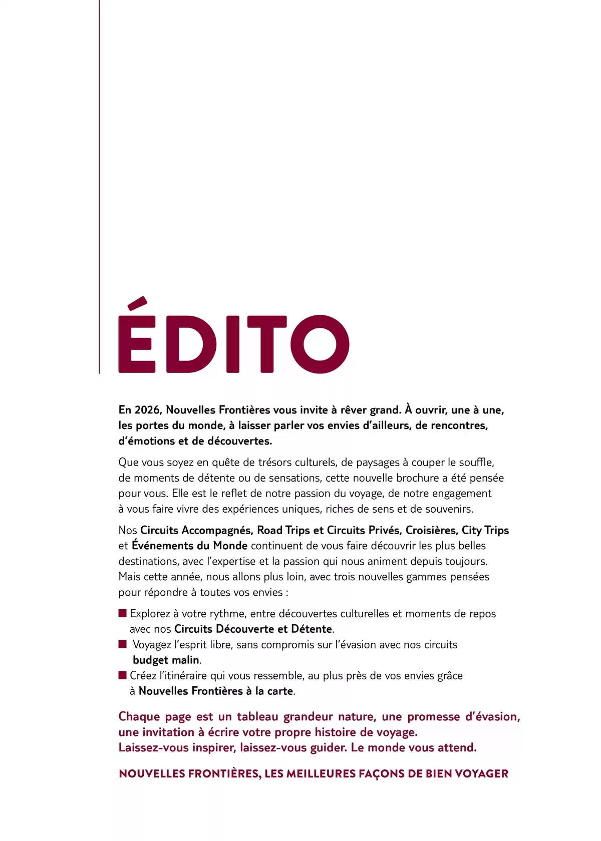 Catalogue Nouvelles Frontières Collection 2026, page 00002