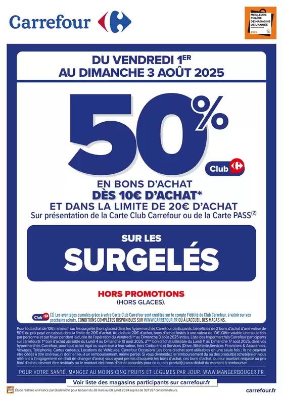OPÉRATION BON D’ACHAT SUR LES SURGELES