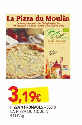Pizza 3 fromages 350G offre à 3,19€ sur NaturéO