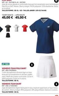 Vêtements de tennis  offre sur Sport 2000