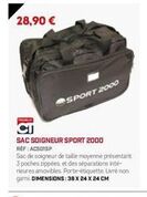 Sac Soigneur Sport 2000, 28,90 € - Poches Zippées et Séparations Intérieures Amovibles