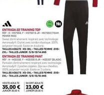 sweat d'entrainement technologie aeroready - entrada 22 - team power red - 100% polyester recyclé.