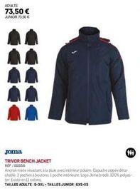 promo : veste d'entraînement joma trivor bench à 73,50€ !