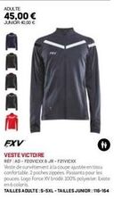 Veste Victoire ADULTE: 45€ - Junior: 40€ - Poches zippées et passants aux pouces! Réf: AD-F2OVICXX6JR-F2IVICXX