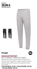 promo : pantalon de sports hmlgo cotton à prix réduit ! adulte 39,95 €, junior 36,95 €.