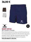 Économisez 36€ sur le Short d'Entrainement Virtuo Ergonomique de Gilbert, Bénéficiez de Bandes Élastiques Latérales!