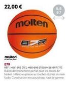 molten bun 87r : le ballon d'entraînement parfait pour les écoles de basket ! souplesse et prise en main facile !