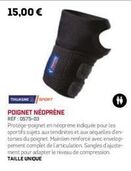 Protège-poignet en Néoprène THUASNE SPORT à 15 € - Maintien renforcé et protection contre Tendinites & Entorses du Poignet