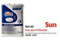 Sunu  1111  PROFESSIONAL  Sun  Sun sel  Pour plus d'efficacité.  Sel régénérant pour lave-vaisselle. Sachet de 2 kg. 7691342 7,32€ 