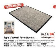 DOORTEX advantage  Tapis d'accueil Advantagemat  Tapis absorbant 100% polypropylène. Très bonne rétention de la poussière, des saletés et de l'humidité. Facile à nettoyer et antidérapant. Epaisseur to