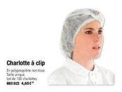 Charlotte à clip  En polypropylène non-tissé Taille unique  Lot de 100 charlottes. 6951823 4,65€ 