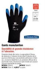 pares  gants manutention durabilité et grande résistance à l'abrasion.  protection élevée des mains, à usage général. niveau de résistance à l'abrasion le plus élevé. enduction de la paume en nitrile 