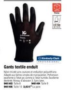 IG  WA12 Paires  3131  Kimberly-Clark  Gants textile enduit  Nylon tricoté sans coutures et enduction polyuréthane Adapté aux tâches simples de manipulation. Préhension excellente à l'état sec comme à