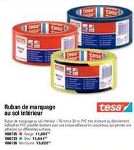 tesa  tes  Ruban de marquage au sol intérieur  cesa FASA  tesa  Ruban de marquage au sol intérieur - 50 mm x 33 m. PVC très résistant au déchirement. Adhésé en PVC plastifié résistant avec une masse a