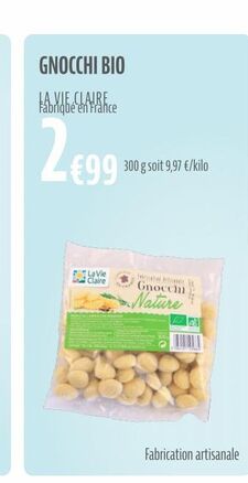 Gnocchi La vie claire offre sur La Vie Claire