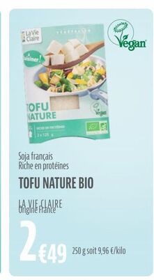 Tofu La vie claire offre sur La Vie Claire