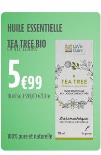 Huile essentielle La vie claire offre sur La Vie Claire