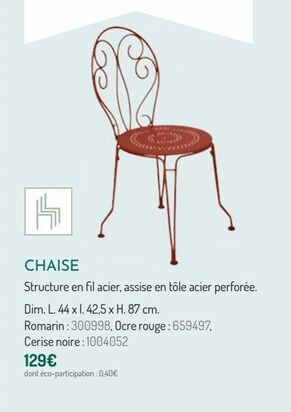 Chaise offre à 129€ sur Botanic