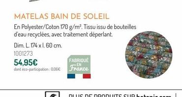 Matelas BAIN DE SOLEIL offre à 54,95€ sur Botanic